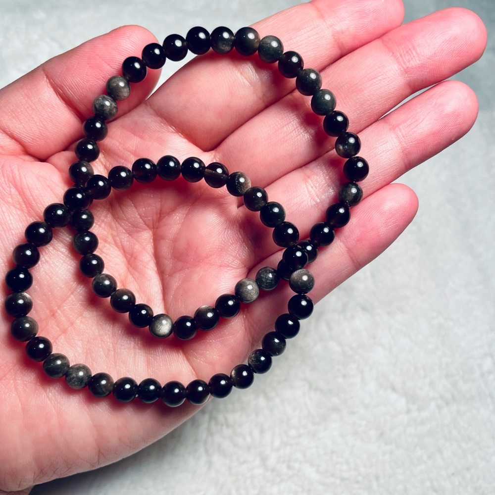 Silver Sheen Obsidian Bracelet
